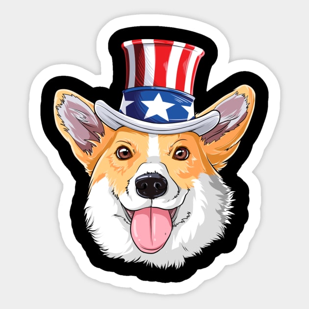 4th Of July Corgi Shirt Sticker by Namio